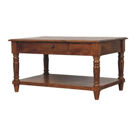 Buy Turned Legs Chestnut 2 Drawer Coffee Table