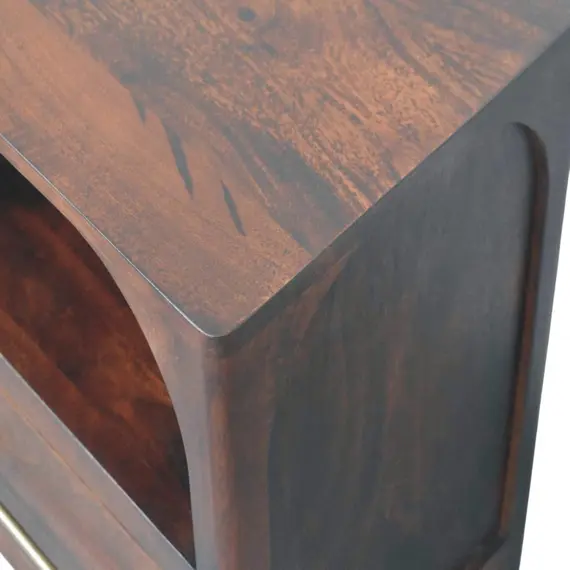 Buy Arched Edge 1 Drawer Bedside, 4 image