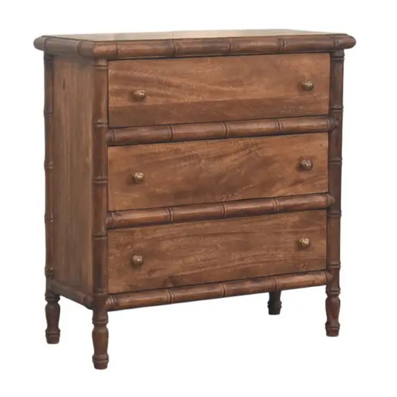 Buy Bamboo Carved 3-Drawer Chest
