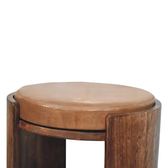 Buy Savoy Leather Stool, 4 image