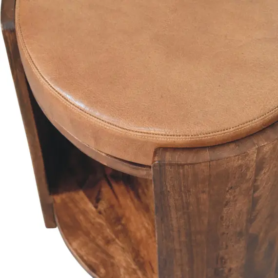 Buy Savoy Leather Stool, 5 image