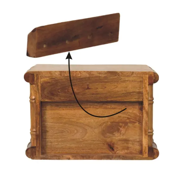 Buy Bamboo Bedside in Amber Oak Finish, 10 image