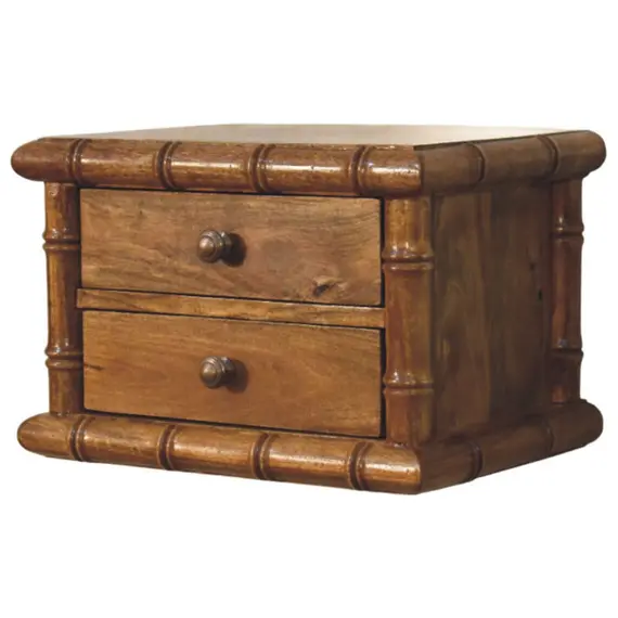 Buy Bamboo Bedside in Amber Oak Finish, 2 image