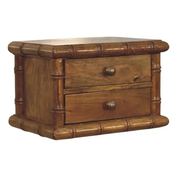 Buy Bamboo Bedside in Amber Oak Finish, 3 image