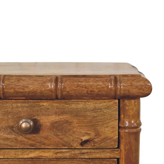 Buy Bamboo Bedside in Amber Oak Finish, 4 image