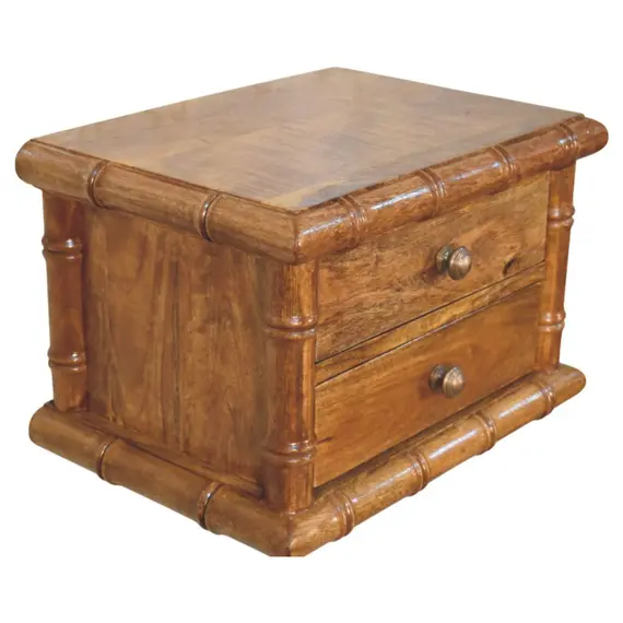 Buy Bamboo Bedside in Amber Oak Finish, 5 image