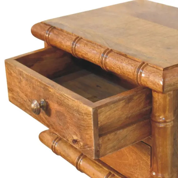 Buy Bamboo Bedside in Amber Oak Finish, 7 image