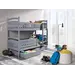 Buy Ignas Wooden Bunk Bed with Storage, Colour: Grey Matt, Mattresses: Without Mattresses